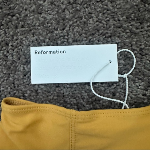 NWT Reformation Mandalay High Rise Bikini Bottom Size Small Yellow Orange Ochre - Picture 8 of 8
